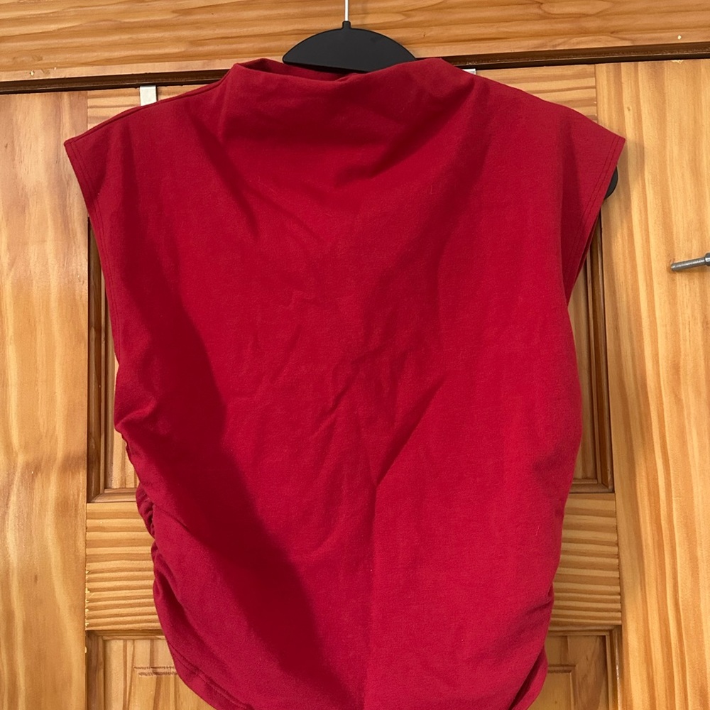 Reformation Red Mock Neck Tee